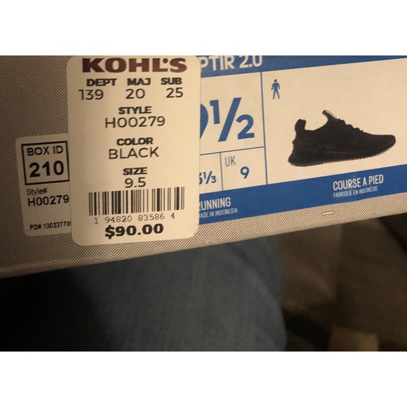 adidas Men's Kaptir 2.0 Running Shoes Black/Black/Carbon H00279 Sz 9.5 - Picture 6 of 7